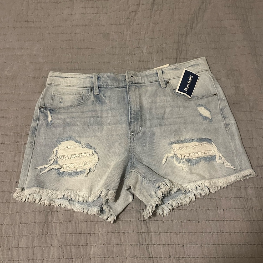 Mudd Light Blue Distressed Denim Jean Shorts